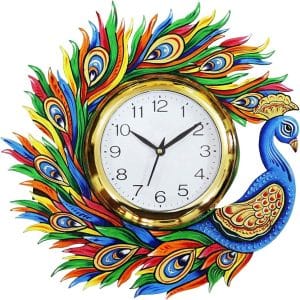 Diamond Peacock Wall Clock 